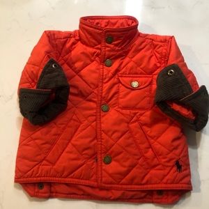 Polo Ralph Lauren Red Quilted Jacket-Sz 9 months